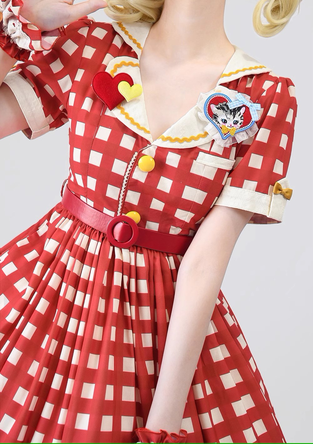 [Pre-order] Sweet Kitty Retro Cafe Style Dress
