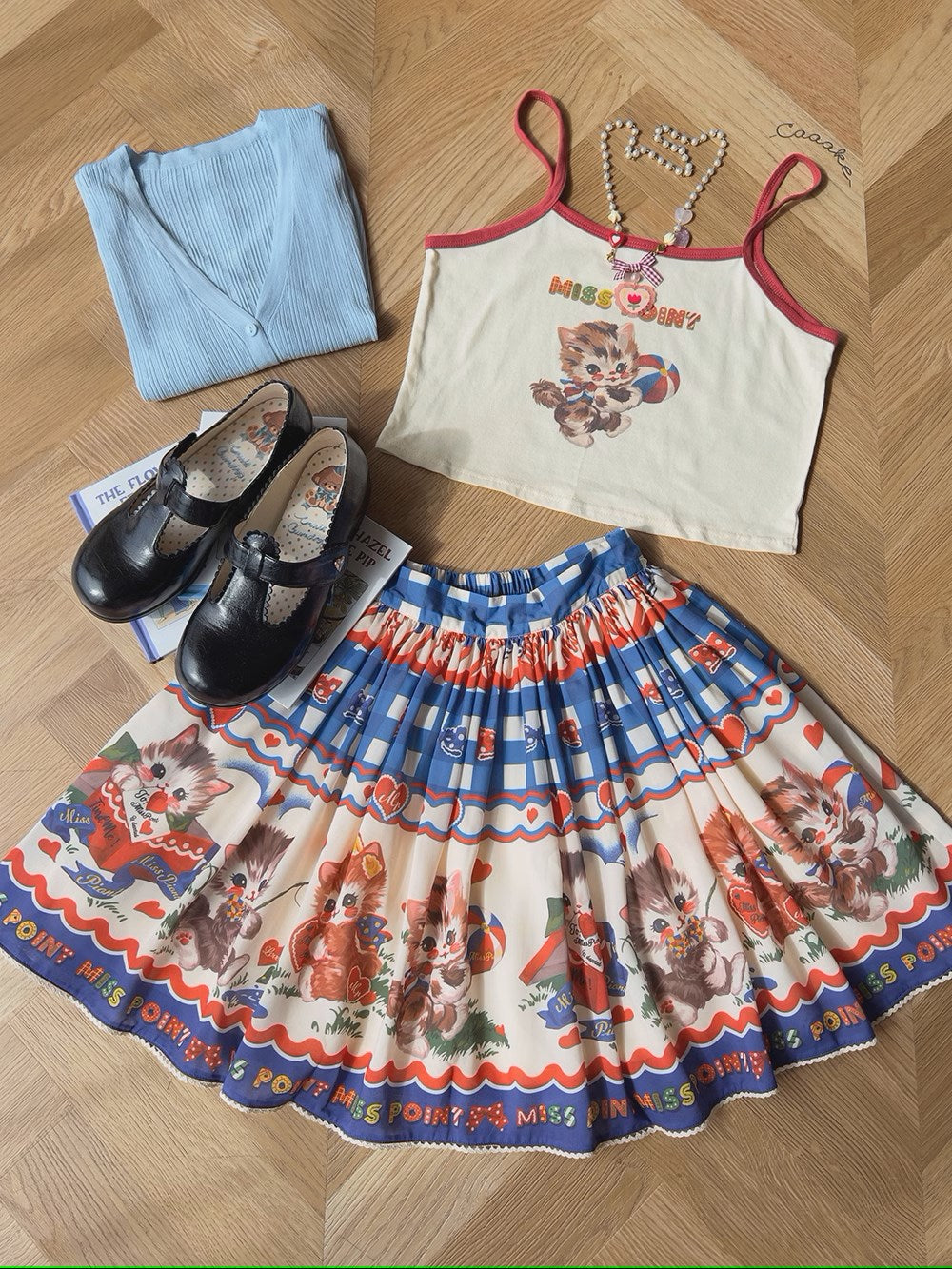 [Pre-order] Sweet Kitty Retro Print Camisole