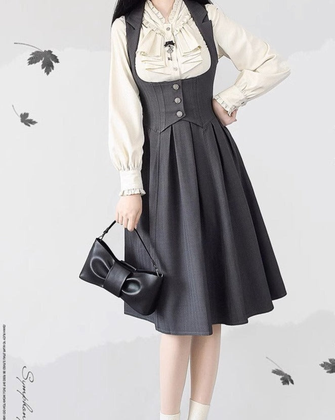 [Pre-order] Forest Knows Fall Classical Jumper Skirt with Ribbon Headband