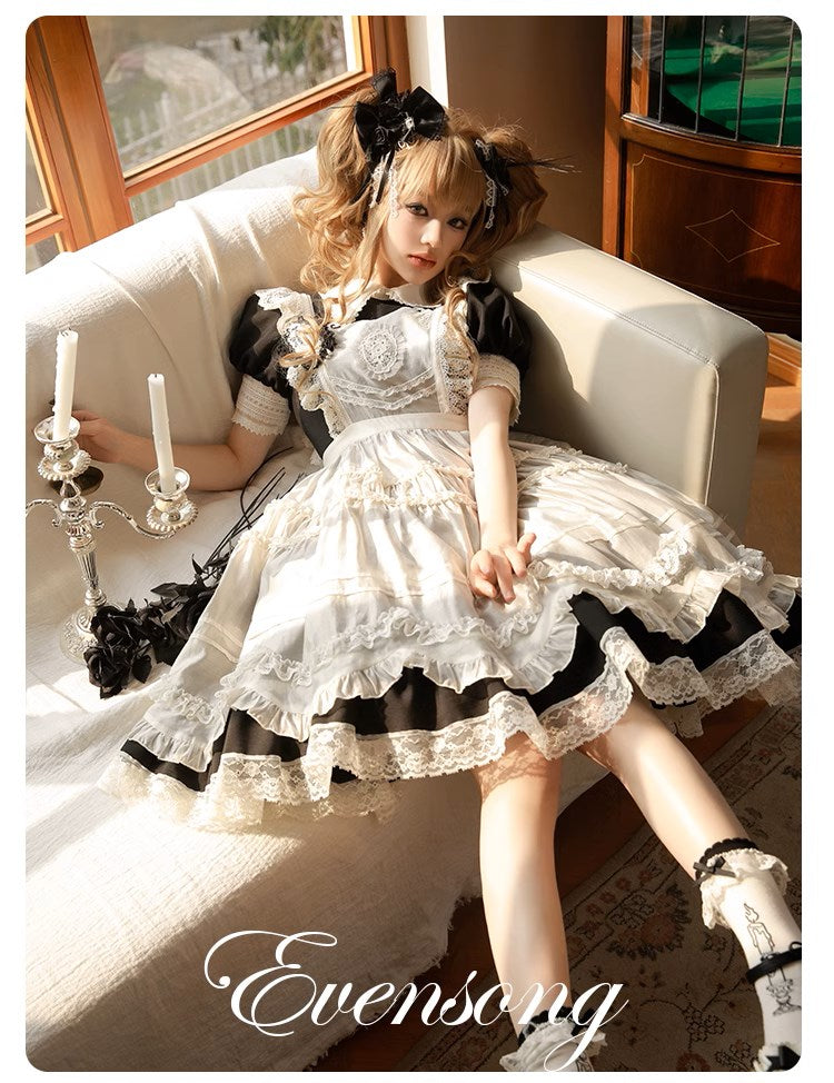 [Sale period ended] Evensong short sleeve white collar dress