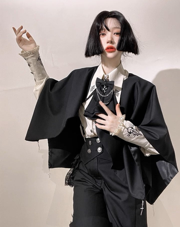 Night Raven Magic blouse, pants, jumper skirt, cape