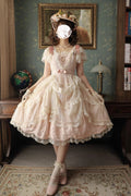 Afternoon Tea Party Embroidered Polka Dot Tulle Dress
