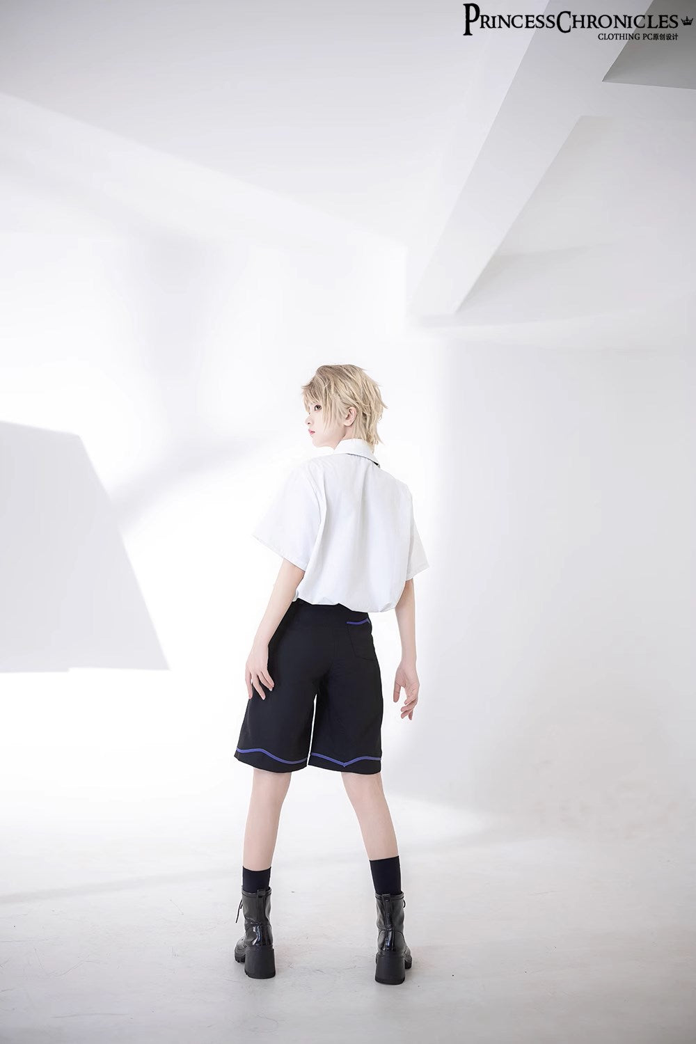 【予約販売】皇子系 ティーカッププリントのホワイトブラウス