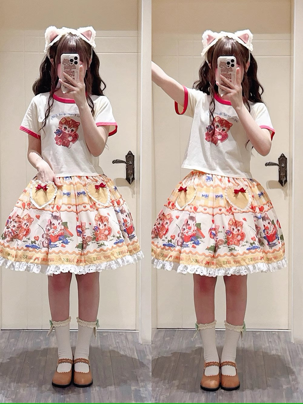 【予約販売】Sweet KittyレトロプリントTシャツ