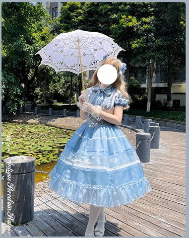 Antique Porcelain Plates Corset Jumper Skirt