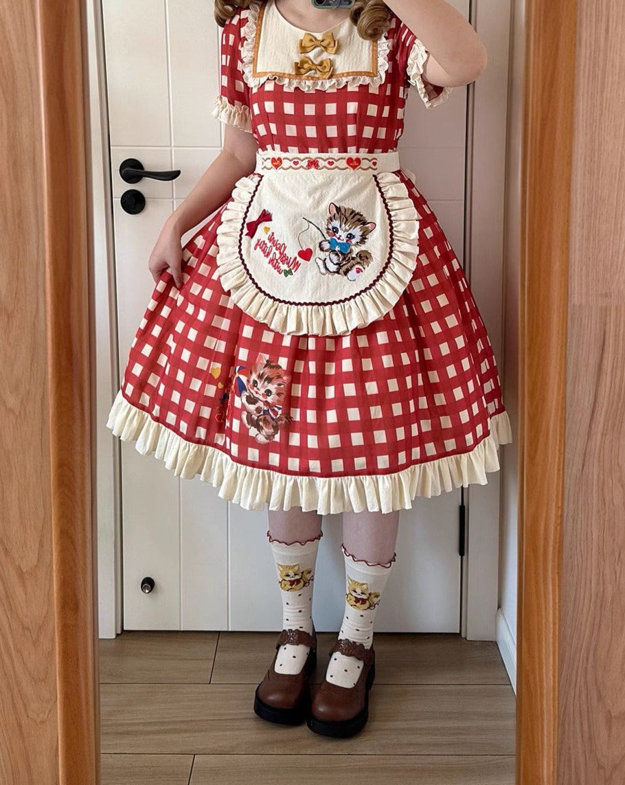 [Pre-order] Sweet Kitty Retro Casual Dress