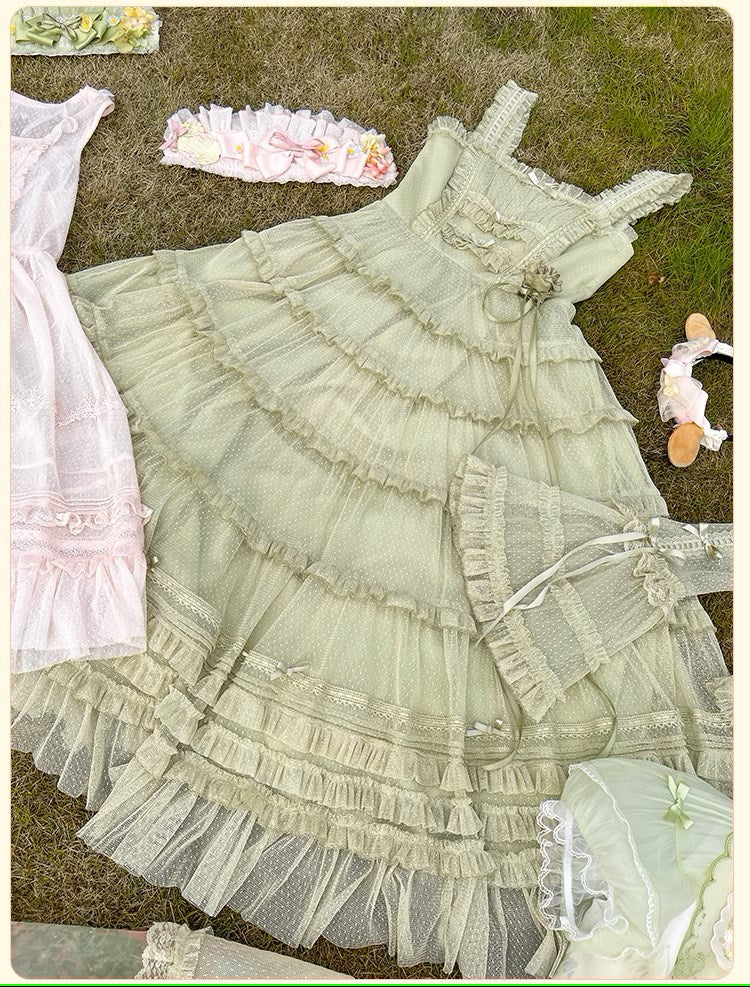 【販売期間終了】Fragrant Grass ドットチュールジャンパースカート