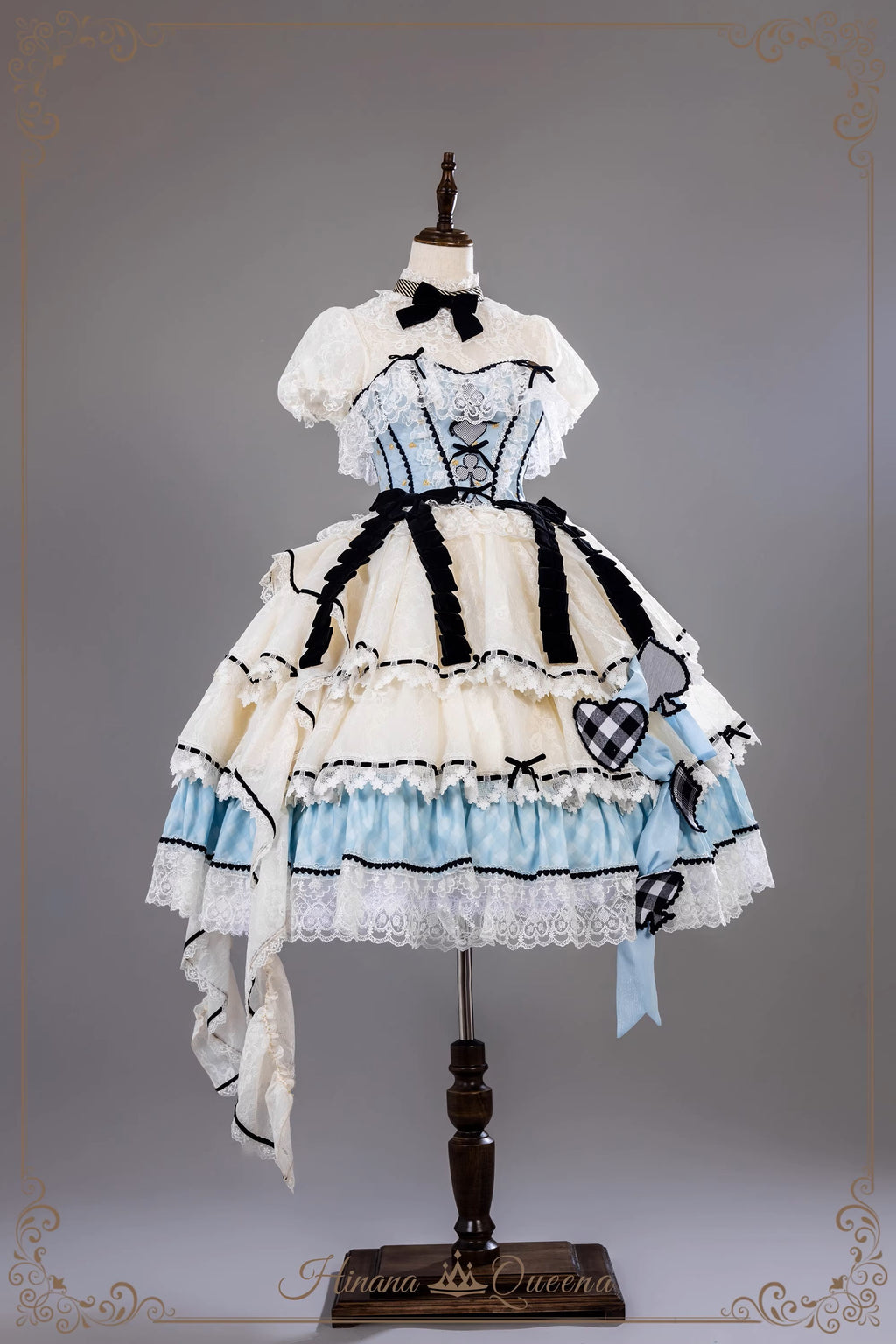 【再販・受注予約8/8まで】Dream Alice ラグジュアリーセットアップ／アリスブルー／ショート丈
