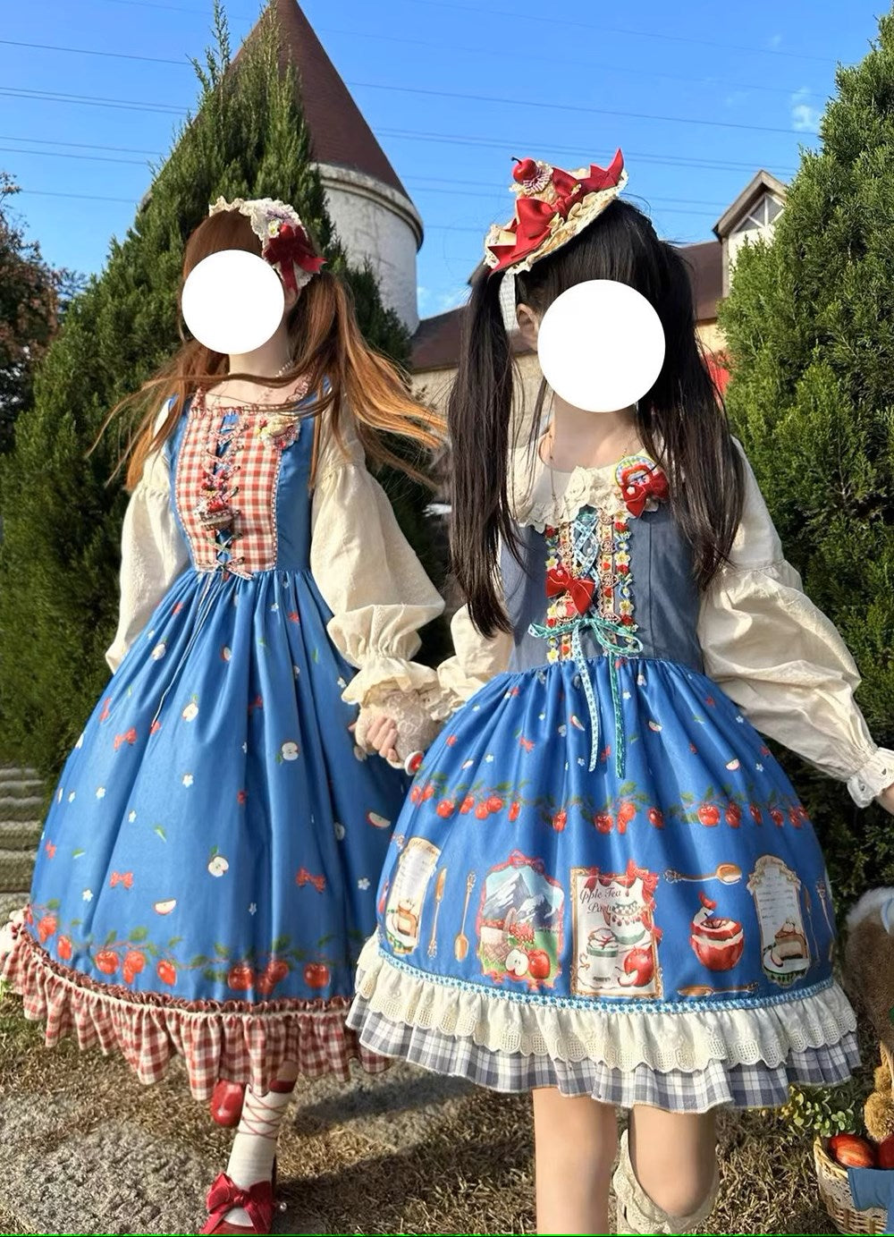 予約販売【キッズサイズ】Apple Garden バイエルン風ジャンパースカート・ブラウス・マント