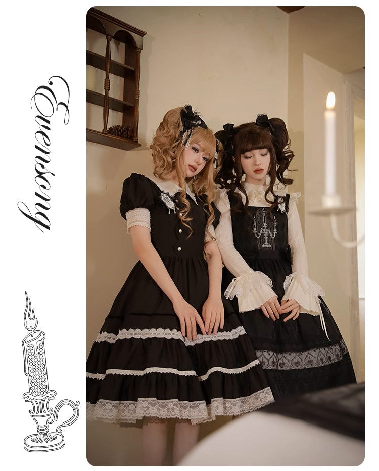 Evensong リボンのジャンパースカート