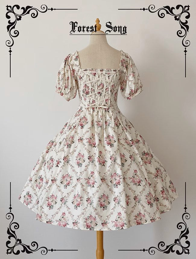 Floral Poetry Classical Short Sleeve Dress