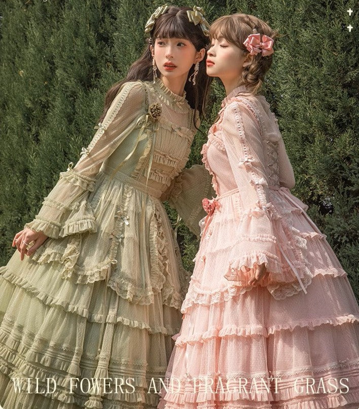 【再販・受注予約2/12まで】Fragrant Grass ドットチュールジャンパースカート