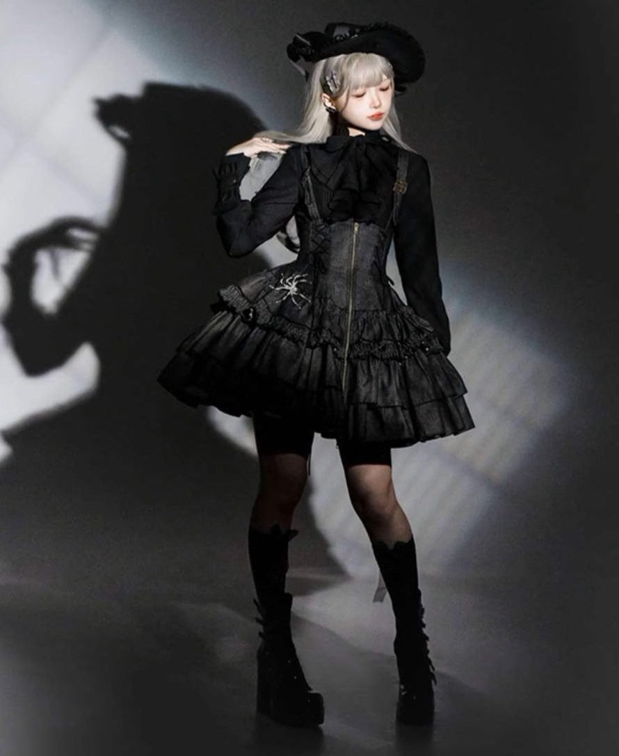 【受注予約3/10まで】Rose Heart ティアードミニ丈ジャンパースカート
