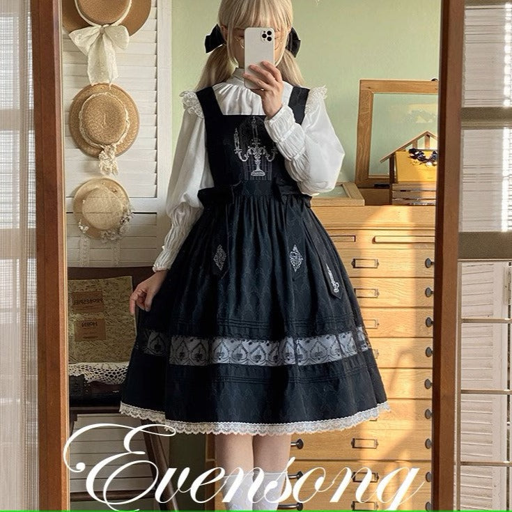 Evensong リボンのジャンパースカート