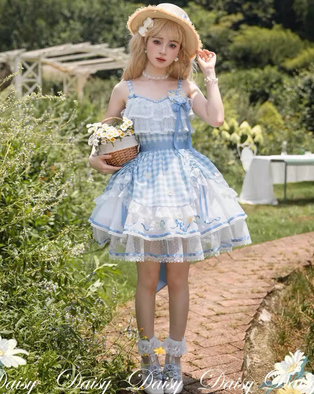 [Sale period ended] Daisy and Sky gingham check jumper skirt