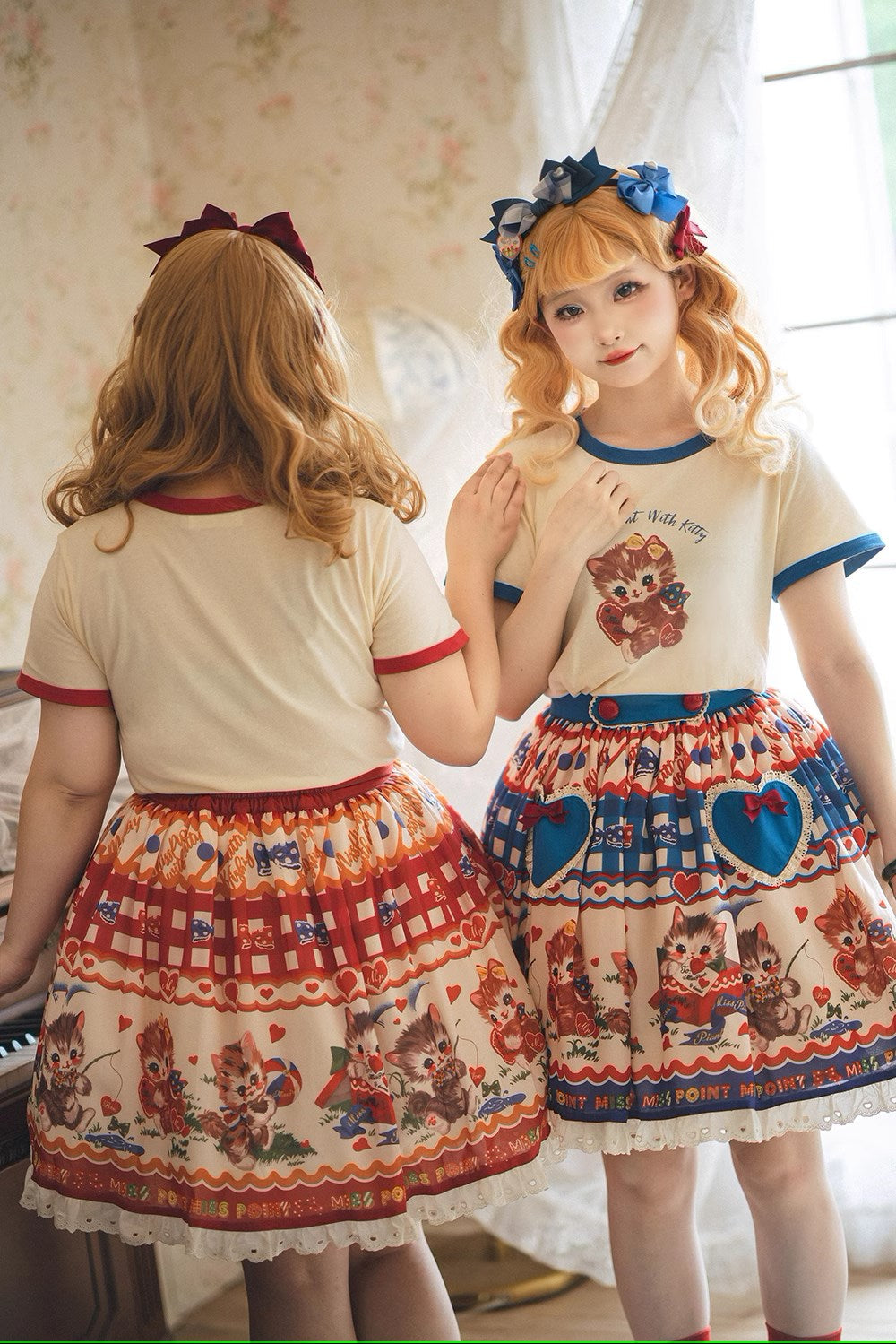 【予約販売】Sweet Kittyレトロサスペンダースカート