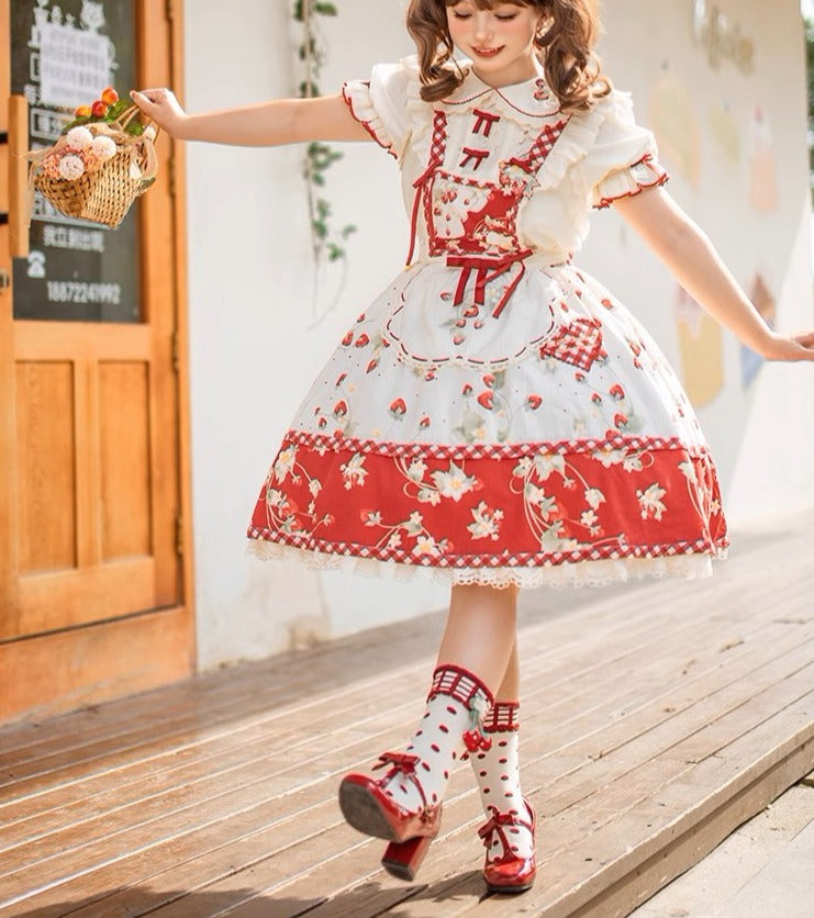Strawberry Orchard Strawberry Suspender Skirt