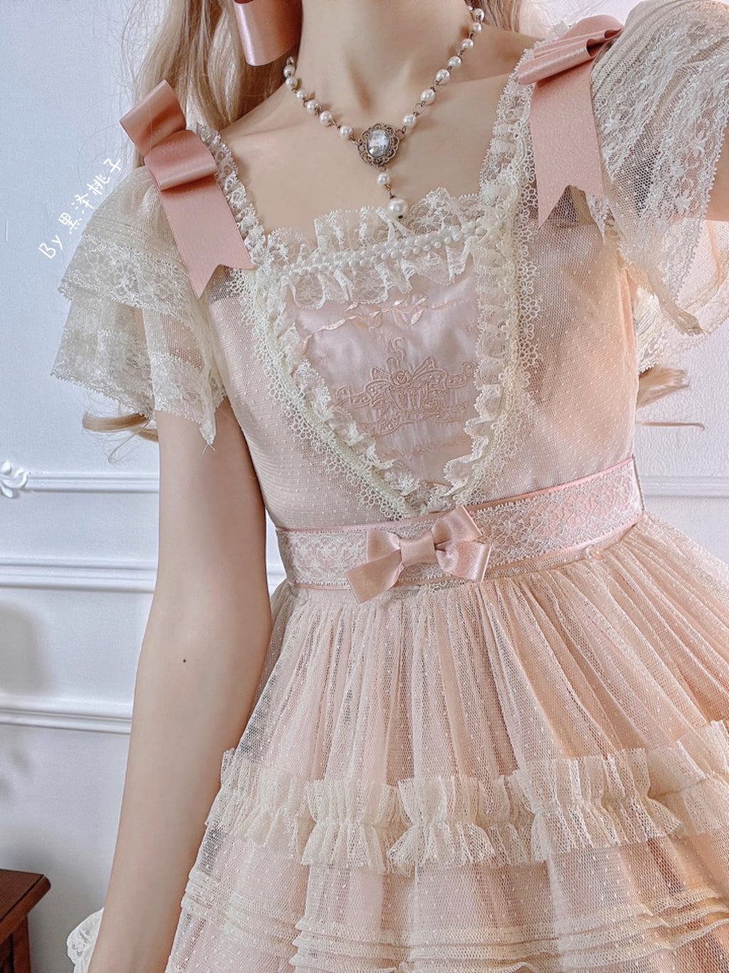 Afternoon Tea Party Embroidered Polka Dot Tulle Dress