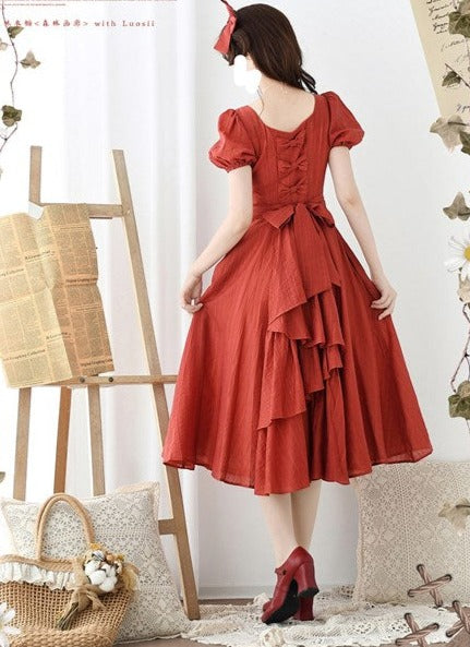 [Pre-order] Forest Gallery Retro Elegant Dress with Ribbon Hair Accessory Type 1