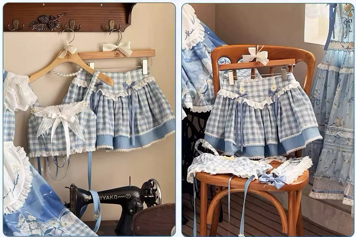 [Sale period ended] Daisy and Sky gingham check camisole and miniskirt
