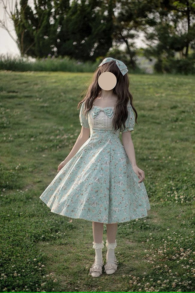 Floral Poetry Classical Short Sleeve Dress