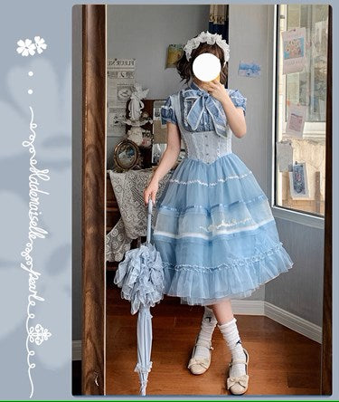 [Pre-orders available until 7/8] Antique Porcelain Plates Corset Jumper Skirt