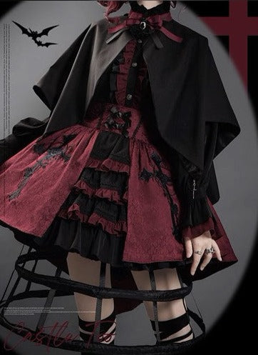 【受注予約7/11まで】Evil Twins Red ゴスロリ ブラウス・ベスト・マント・スカート【4点で10%オフ】