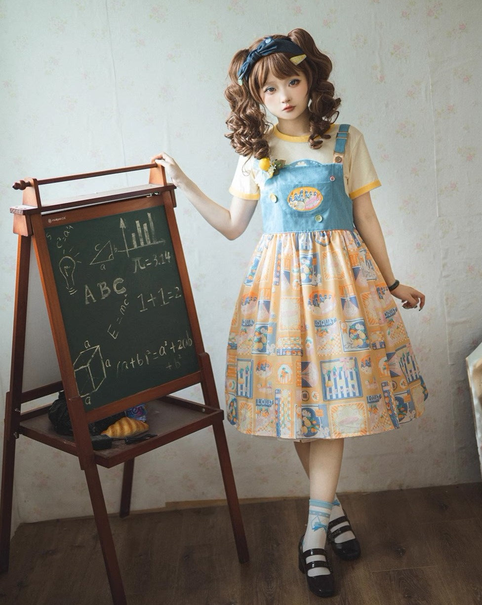 【予約販売】Loquat and Lemon サスペンダージャンパースカート