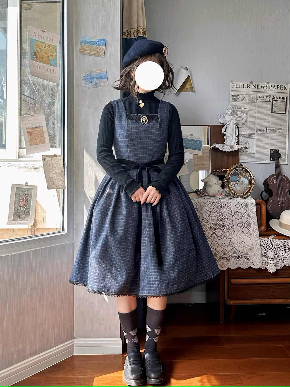 Earl Gray checked jumper skirt