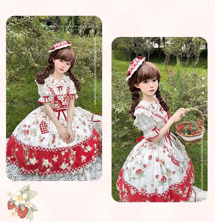 Strawberry Orchard Strawberry Suspender Skirt