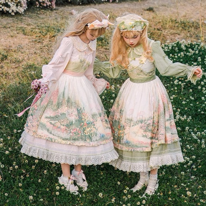 [Resale/Pre-orders available until 2/12] Fragrant Grass Print Jumper Skirt