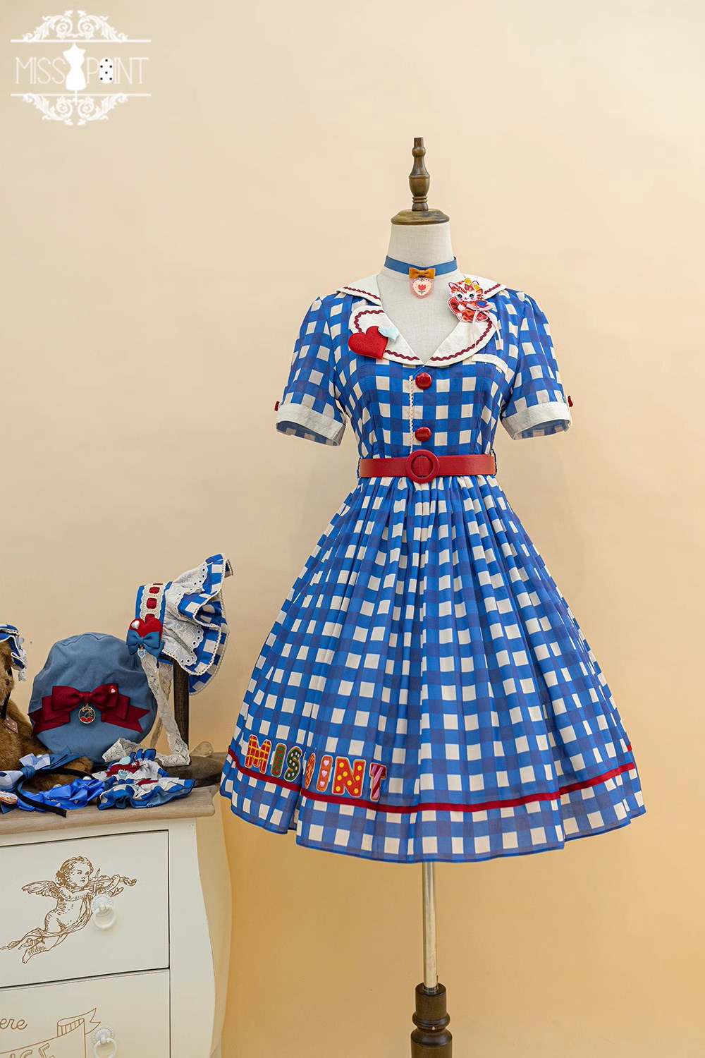 [Pre-order] Sweet Kitty Retro Cafe Style Dress