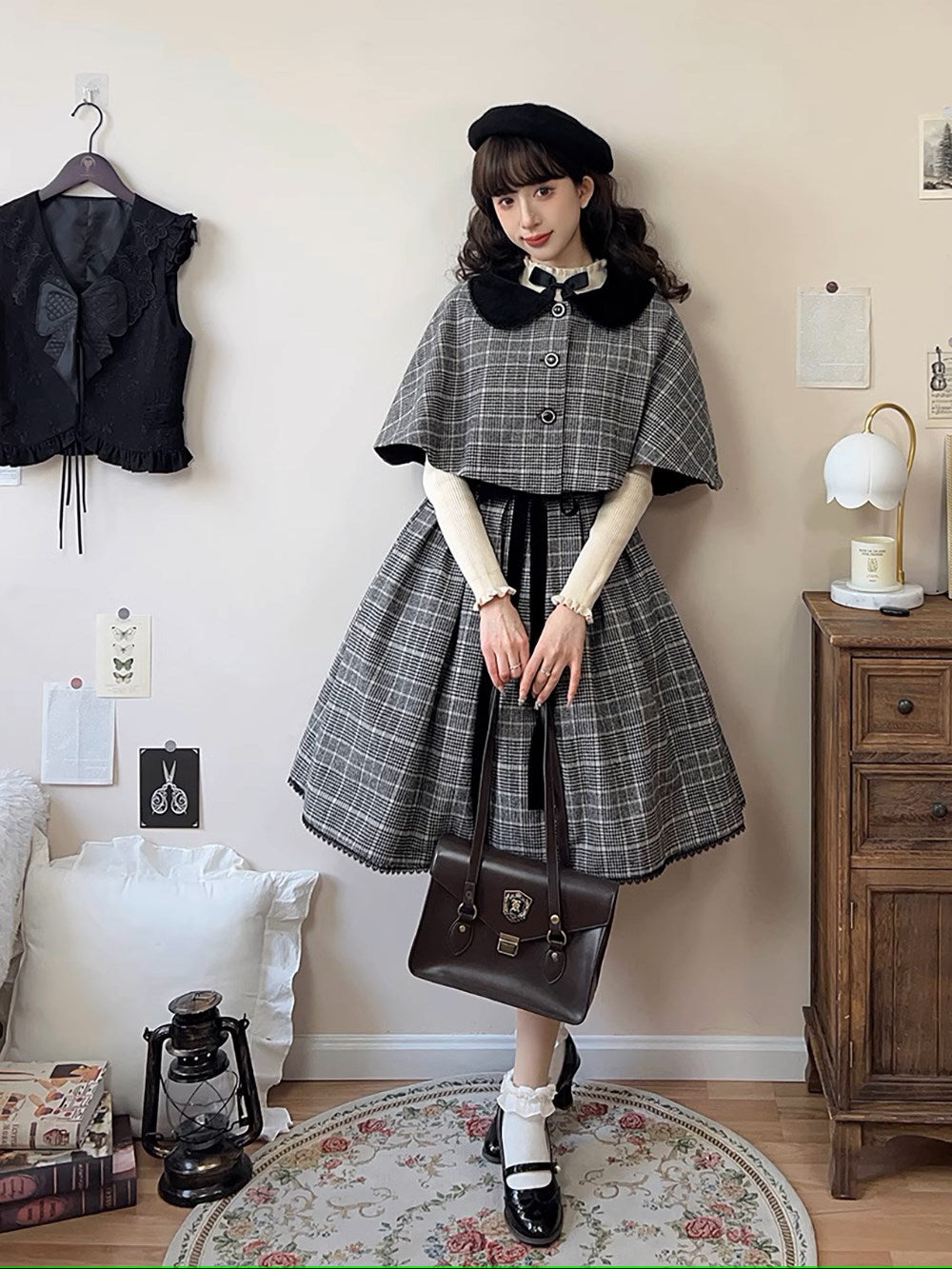 Earl Gray checked jumper skirt