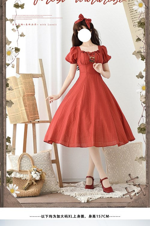 [Pre-order] Forest Gallery Retro Elegant Dress with Ribbon Hair Accessory Type 1