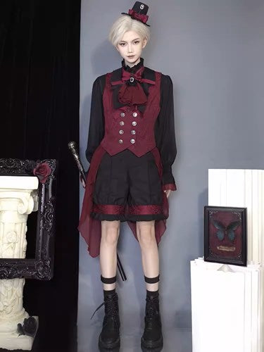 【受注予約7/11まで】Evil Twins Red 皇子系 ブラウス・ベスト・マント・パンツ【4点購入で10%オフ】