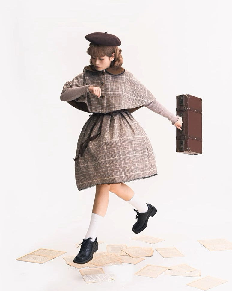 Earl Gray checked cloak