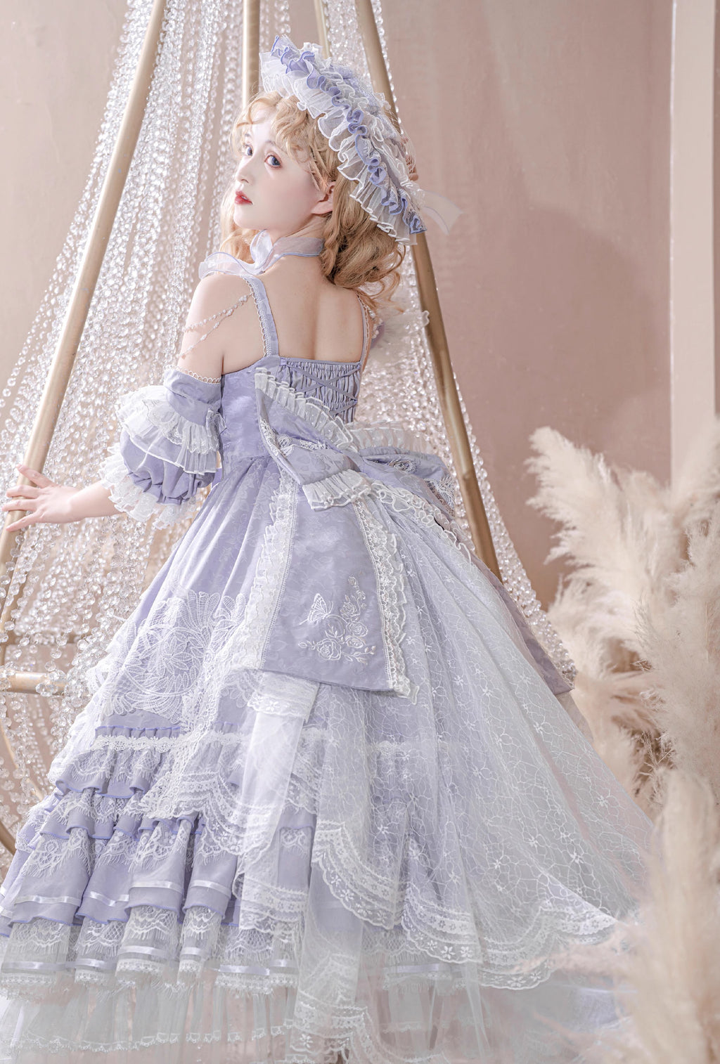 Diamond Stardust レースのプリンセスドレス・レースハット付【ショルダーストラップタイプ】