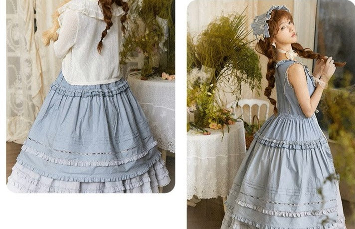[Sale period ended] PEACH TREE embroidered jumper skirt