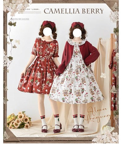 [Resale/Pre-orders available until 7/29] Camellia Berry Short Sleeve Dress, Simple Type, Short Length