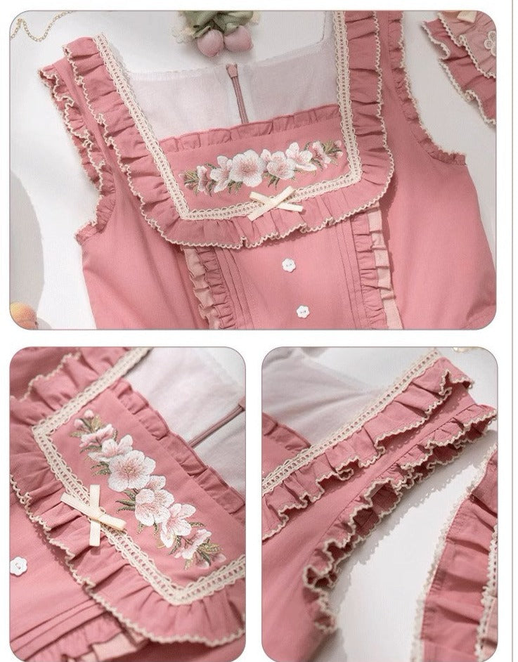 [Sale period ended] PEACH TREE embroidered jumper skirt