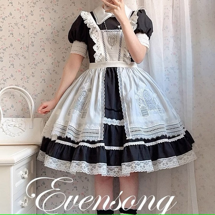 [Sale period ended] Evensong short sleeve white collar dress