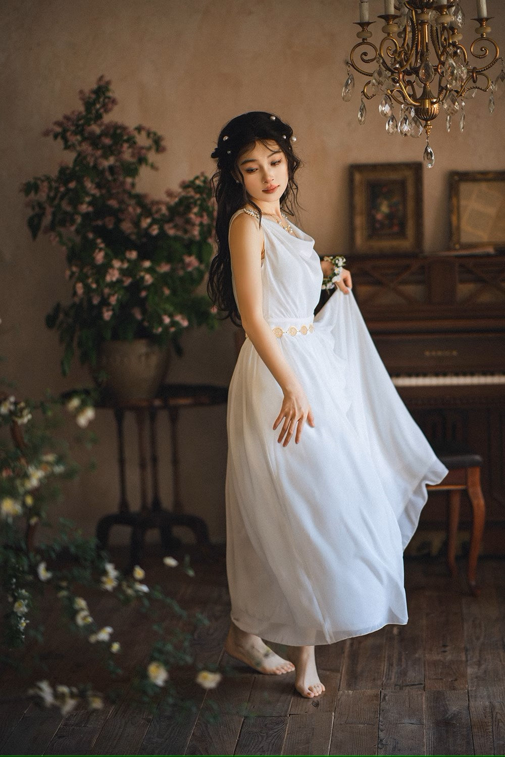 【予約販売】Elegance Greek ドレープジャンパースカート