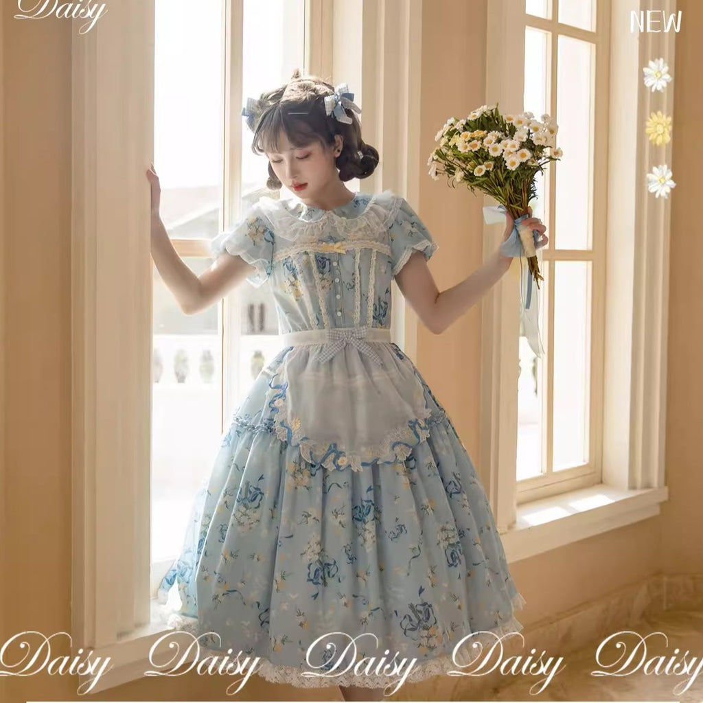 【再販・受注予約7/16まで】Daisy and Sky 半袖ワンピース