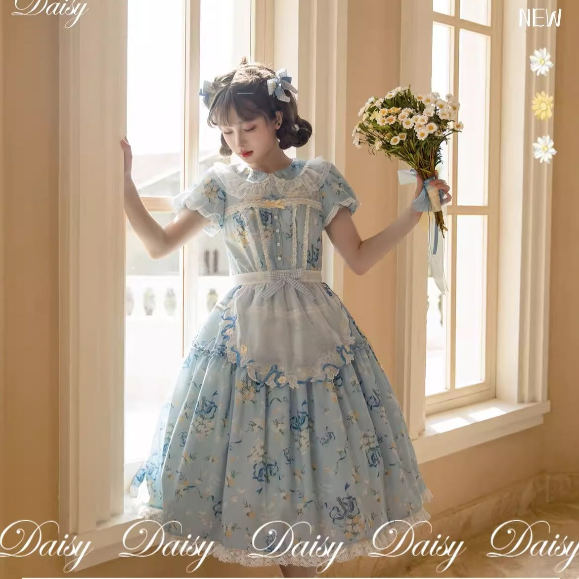 【再販・受注予約7/16まで】Daisy and Sky 半袖ワンピース