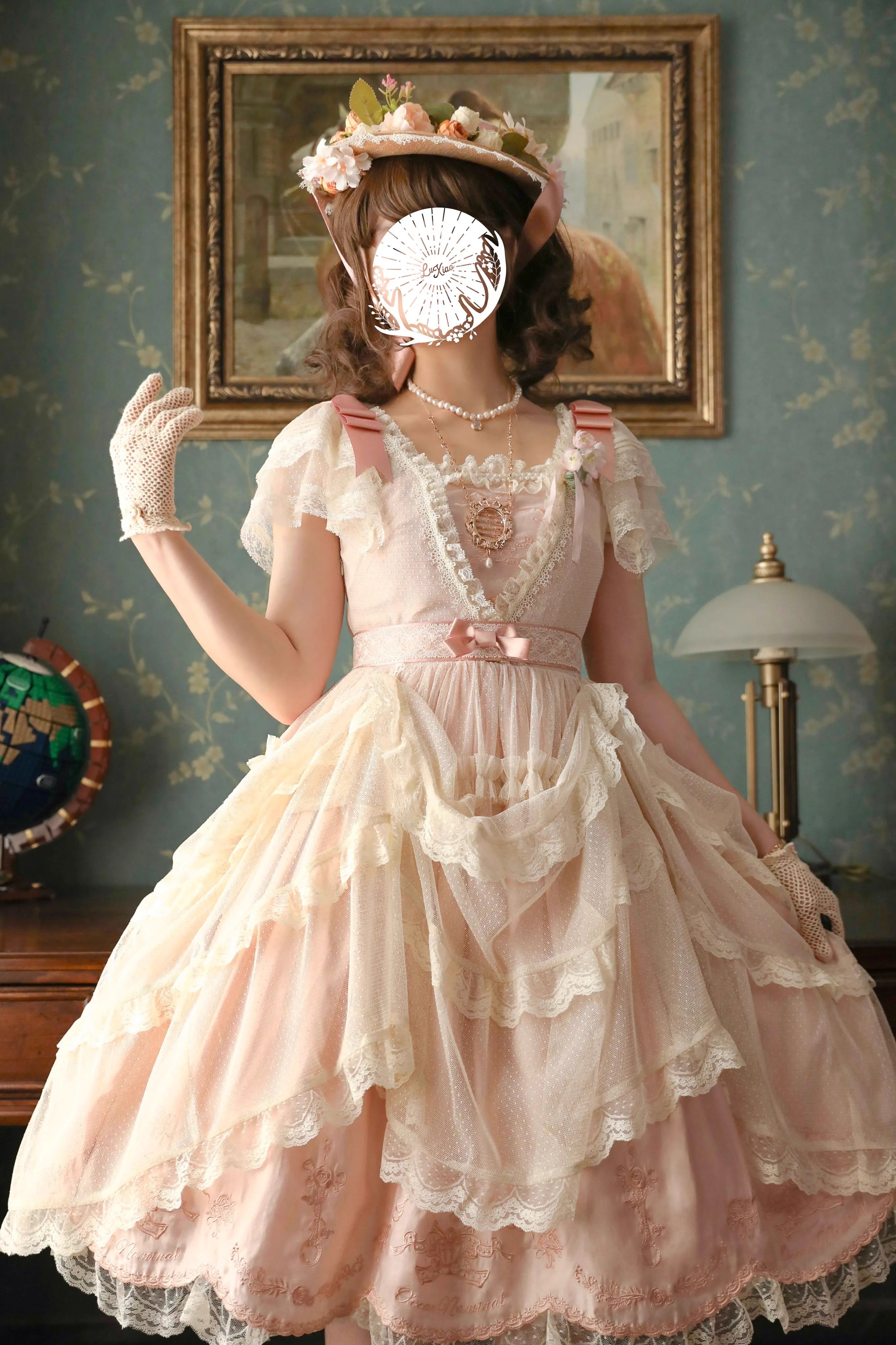 Afternoon Tea Party Embroidered Polka Dot Tulle Dress