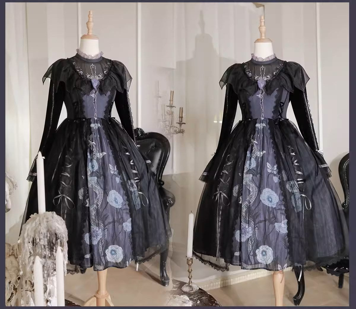 [Sale period has ended] Dark Night Beauty Layered Dress