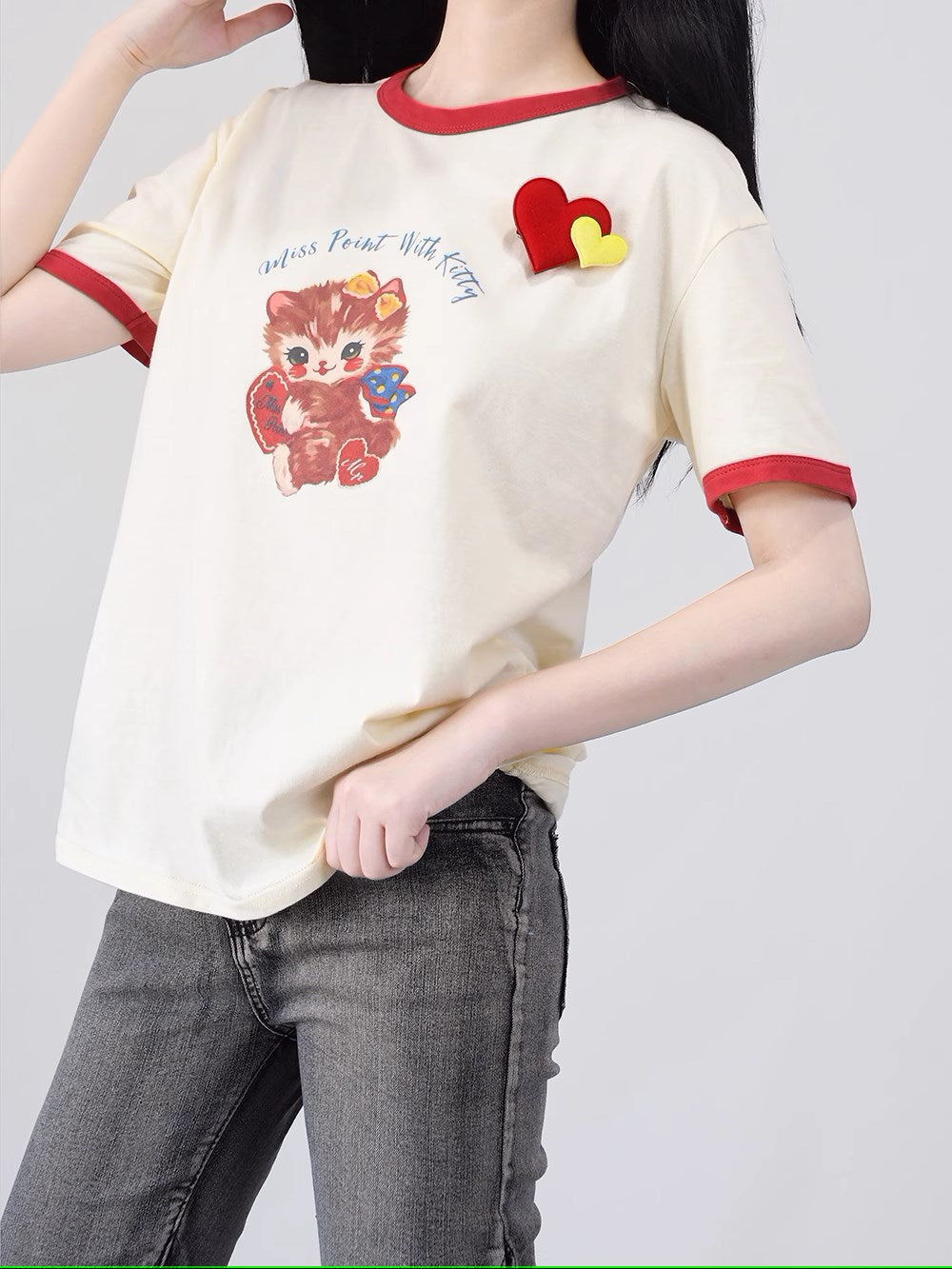 【予約販売】Sweet KittyレトロプリントTシャツ