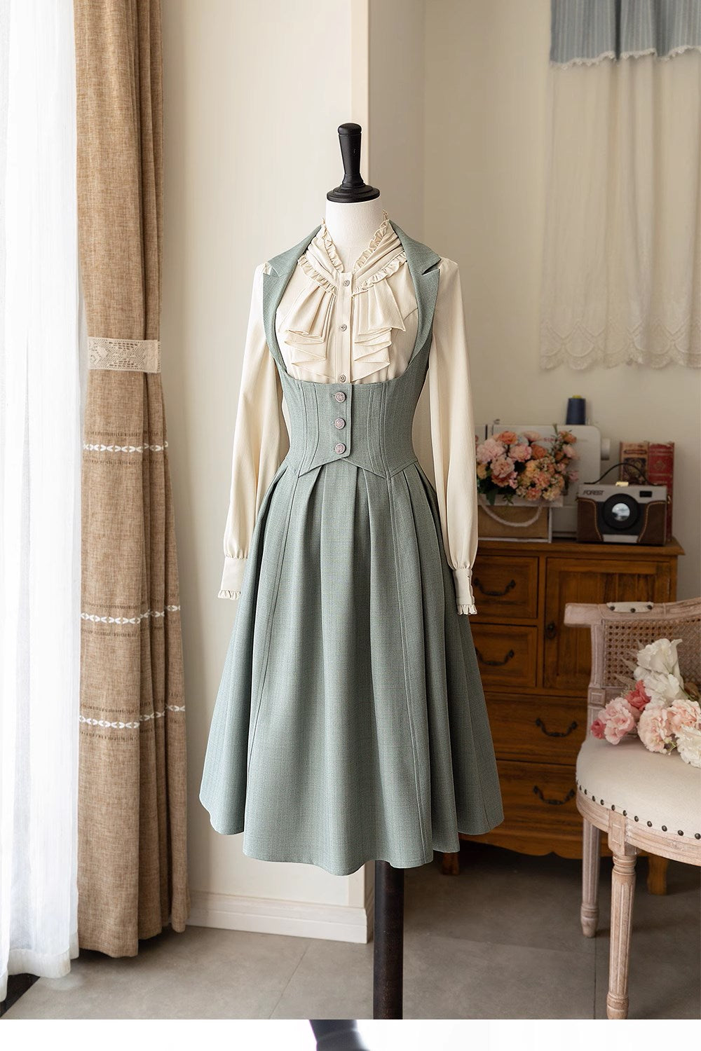 [Pre-order] Forest Knows Fall Classical Jumper Skirt with Ribbon Headband