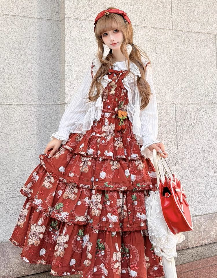 【再販・受注予約5/18まで】Camellia Berry ジャンパースカート ティアードタイプ・ロング丈