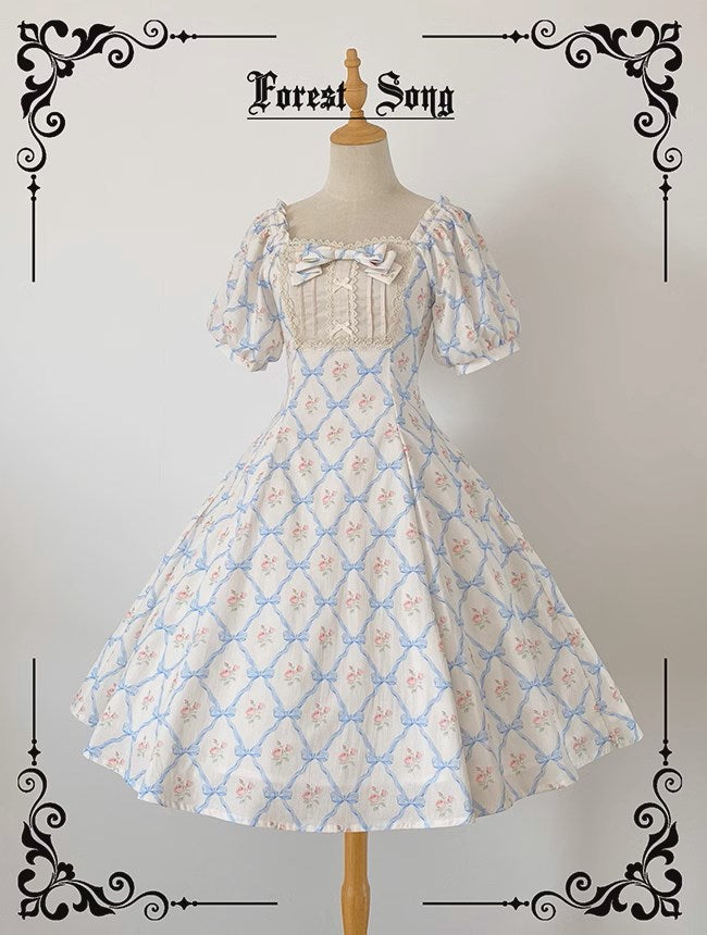 Floral Poetry クラシカル半袖ワンピース